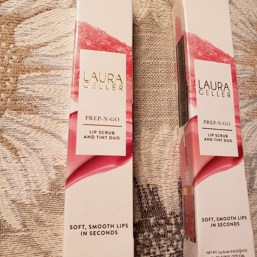 Laura Geller Prep N Go Lip Scrub And Tint Duo - lot of 2